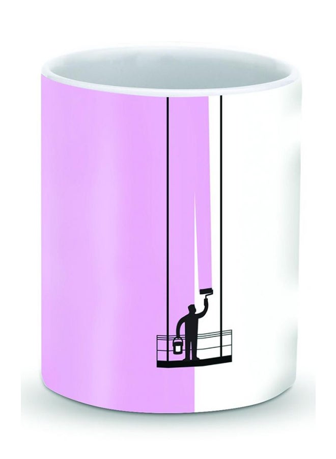 Stylizedd Premium Paint Hanger Designer Mug Pink/White - Image 1