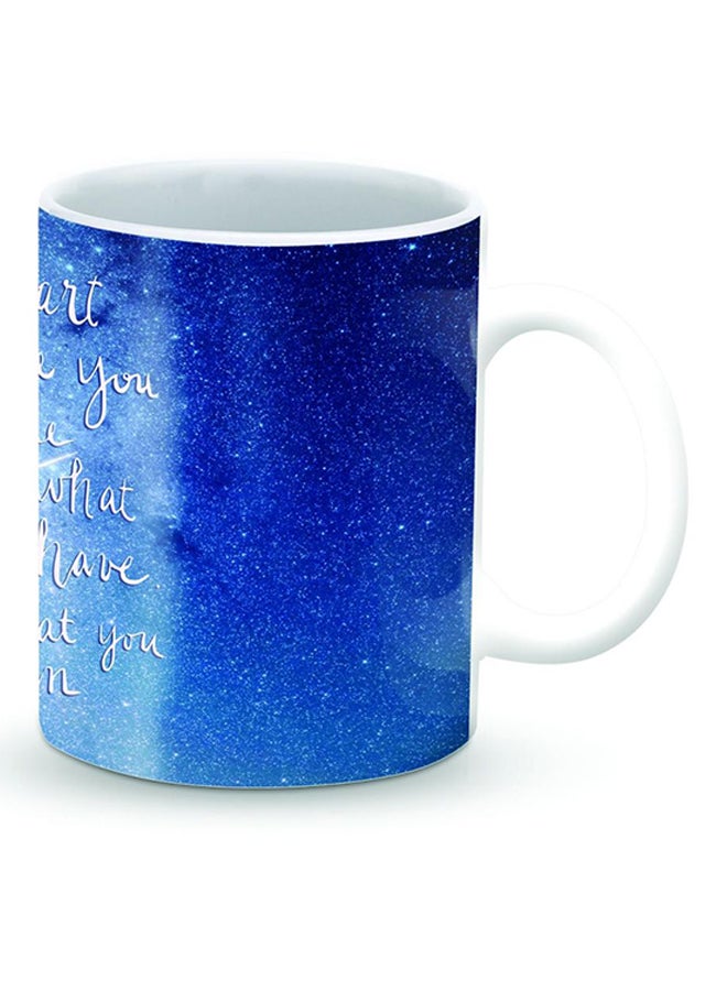 Stylizedd Premium Start, Use, Do Designer Mug White/Blue - Image 2
