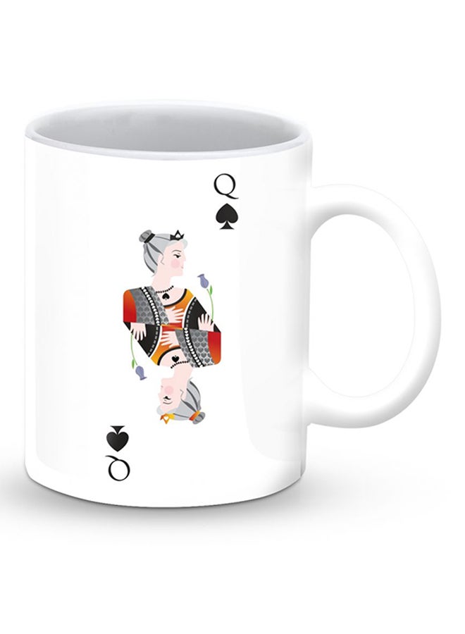 Stylizedd Premium Queen Of Spades Designer Mug White/Black - Image 2
