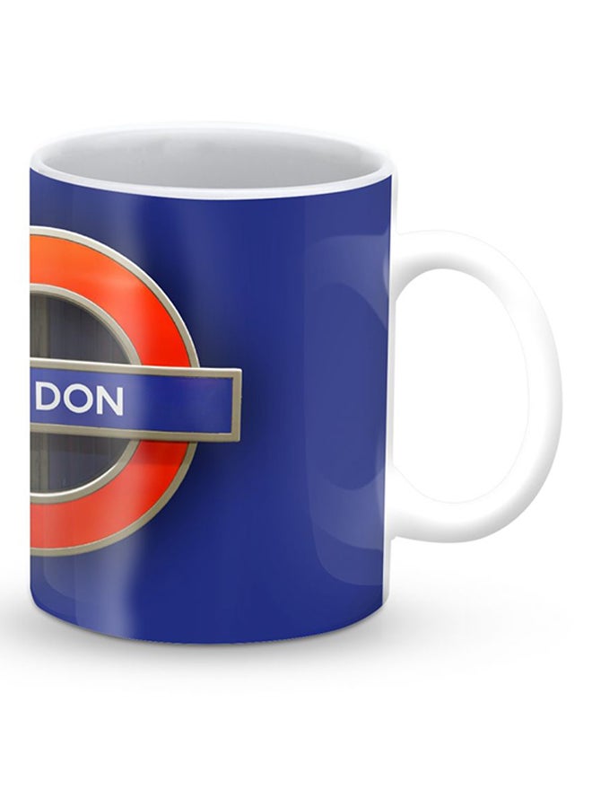 Stylizedd Premium Mind The Gap Designer Mug Blue/Red - Image 2