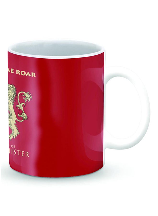 Stylizedd Premium Got House Lannister Designer Mug Red/Beige 325ml - Image 2