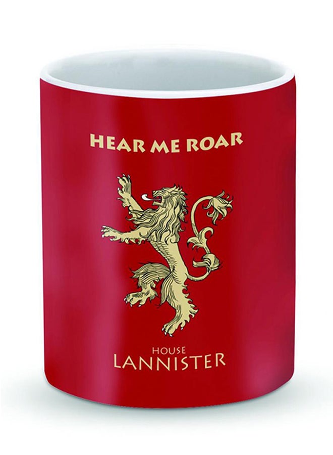 Stylizedd Premium Got House Lannister Designer Mug Red/Beige 325ml - Image 1