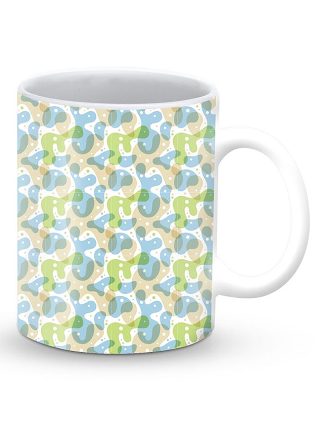 ستايلايزد قدح قهوة فاخر بتصميم أموبا العائمة بيج\أزرق\أخضر - Image 2