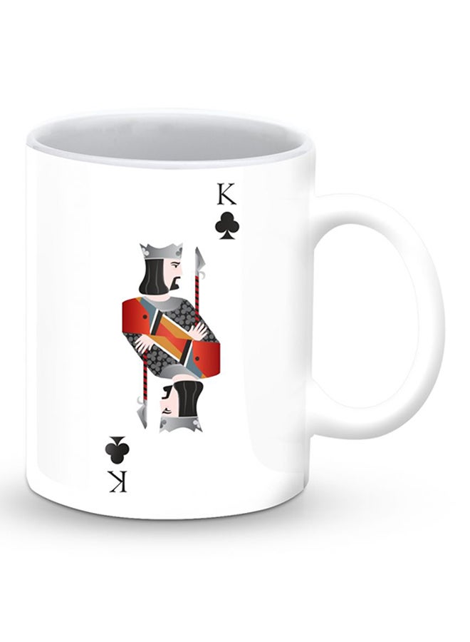 Stylizedd Premium King Of Clubs Designer Mug White/Black - Image 2