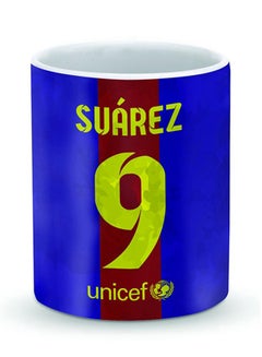 Stylizedd Premium Suarez Barca Jersey Designer Mug Blue/Green/Red 325ml  - Image 1