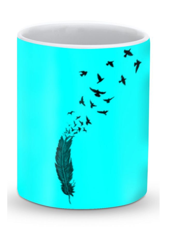 ستايلايزد قدح قهوة فاخر بتصميم بيردز أوف آفيذر - طيور الريش أسود/أزرق - Image 1