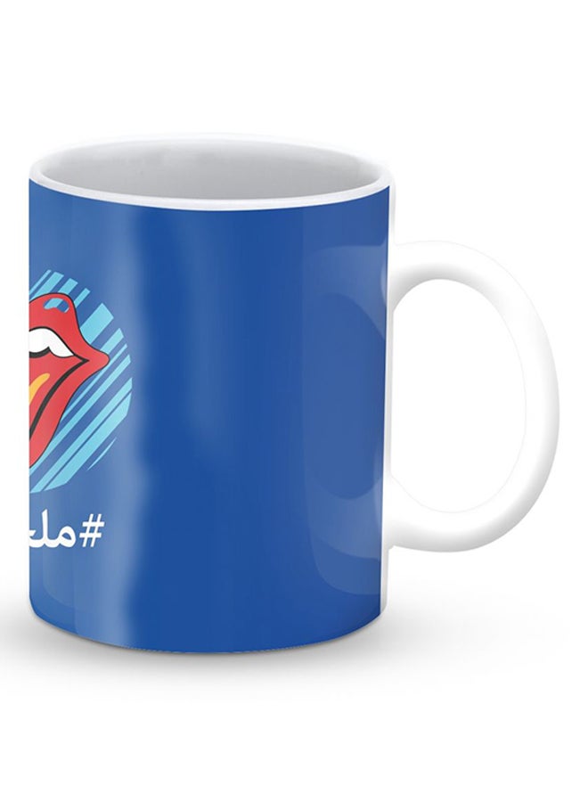 ستايلايزد قدح قهوة فاخر بتصميم ملحوس المجنون أزرق/أحمر/أبيض - Image 2