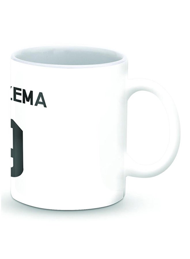 Stylizedd Premium Benzema Real Jersey Designer Mug White/Black 325ml  - Image 2