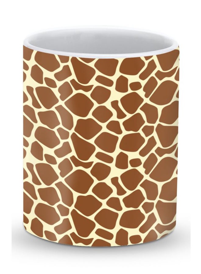 Stylizedd Premium Somali Giraffe Skin Designer Mug Brown/Yellow - Image 1