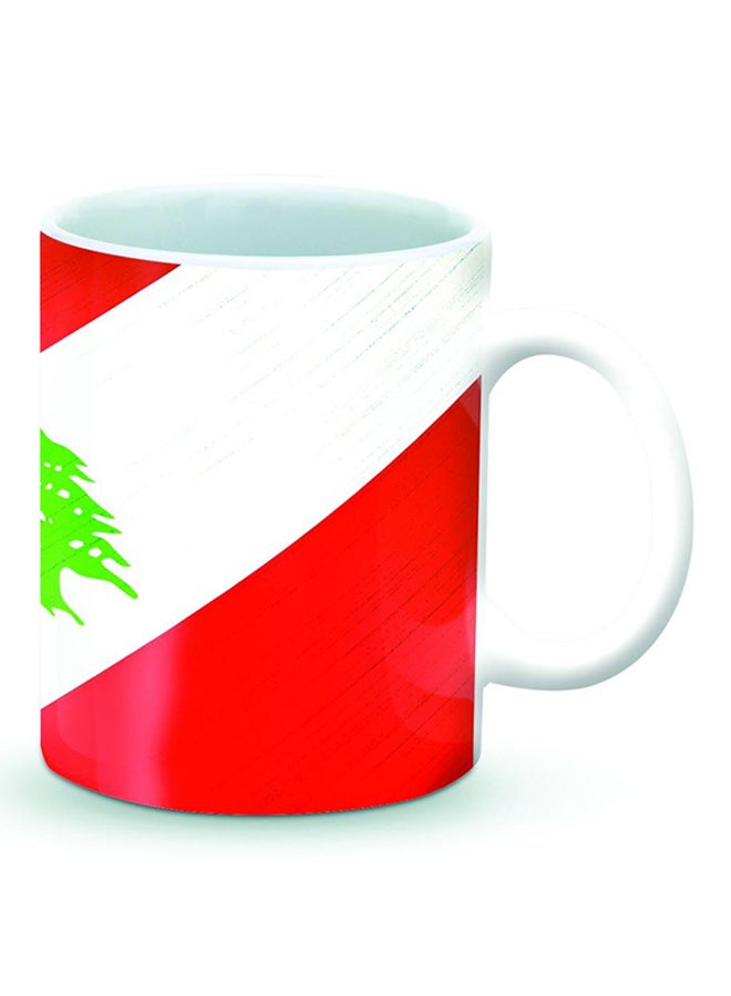 ستايلايزد قدح قهوة فاخر بتصميم علم لبنان أخضر/ أبيض/ أحمر 325ملليلتر - Image 2