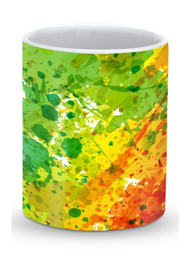 Stylizedd Premium Tropical Splash Designer Mug Green/Yellow/Red - Image 1