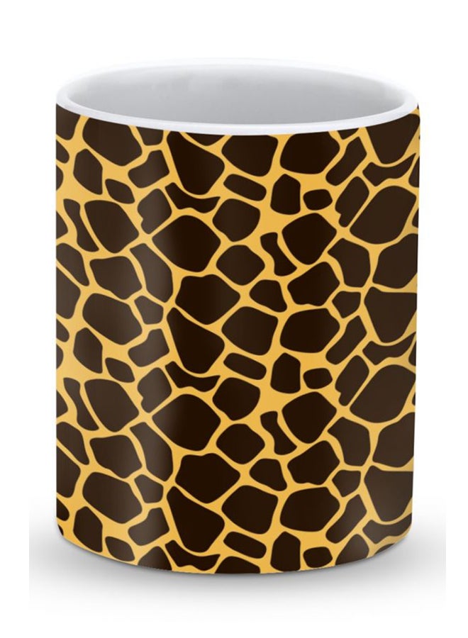 Stylizedd Premium Giraffe Skin Designer Mug Yellow/Brown - Image 1