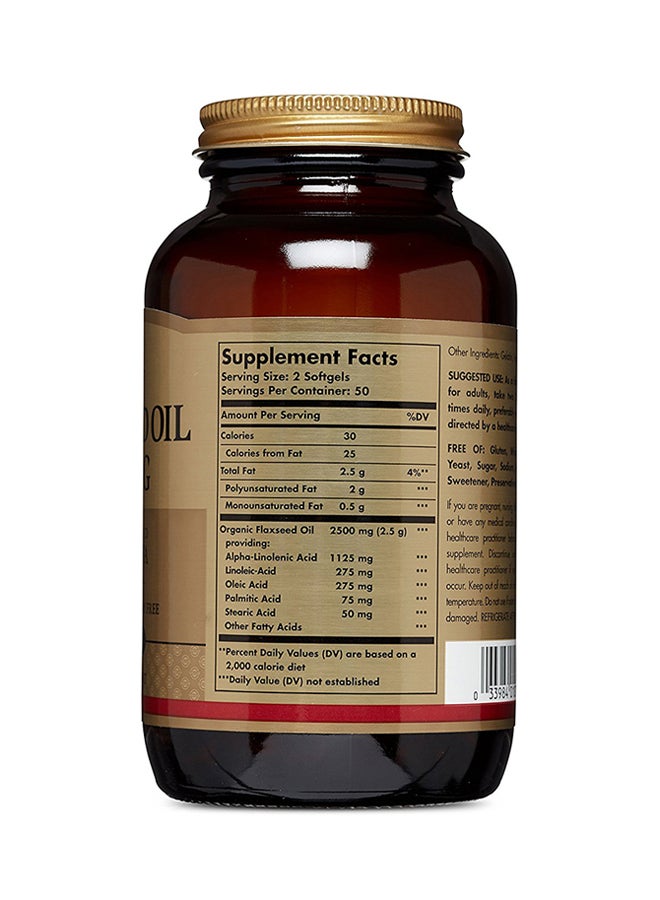 Solgar Flaxseed Oil Dietary Supplement 1250 mg - 100 Softgels - Image 4