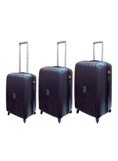 HIGHFLYER Unbreakable Hardside 3 Piece Luggage Trolley Set Brown  - Image 1