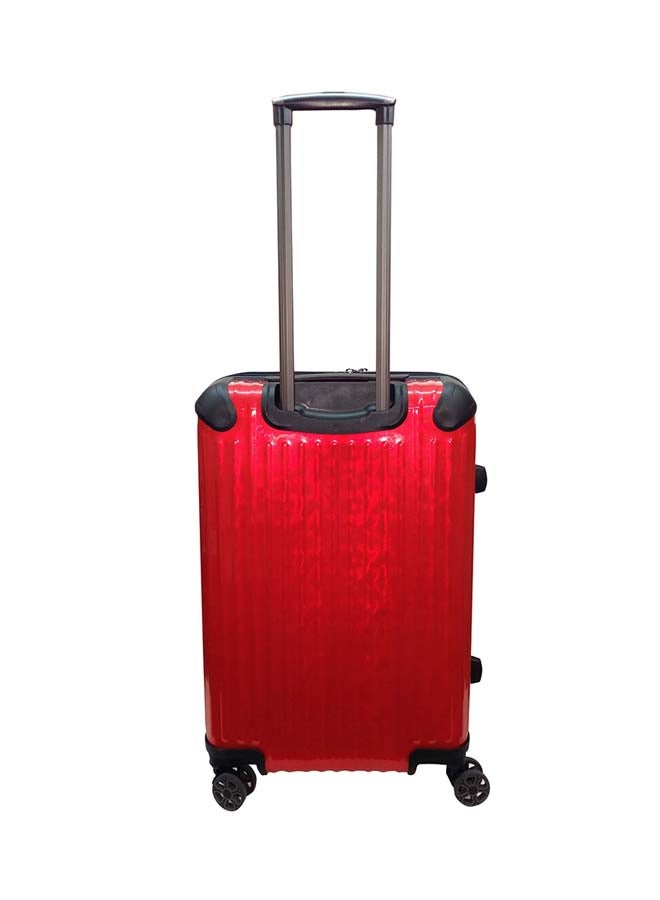 Hardside 3 Piece Luggage Trolley Set Red