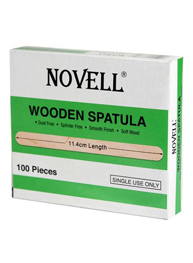 نوفل مجموعة ملاعق الخلط الخشبية من 100 قطعة بيج 11.4سم