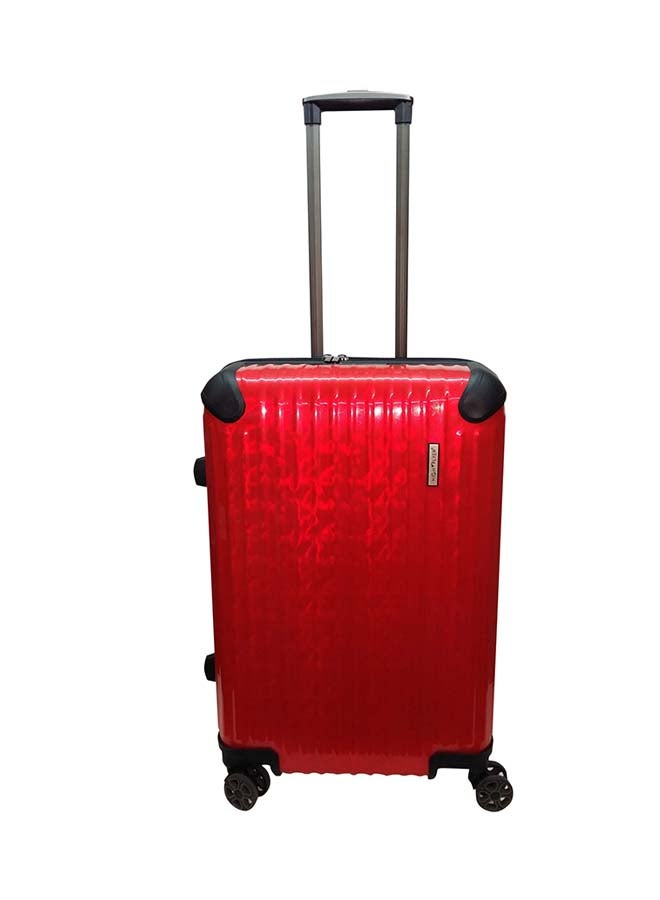 Hardside 3 Piece Luggage Trolley Set Red