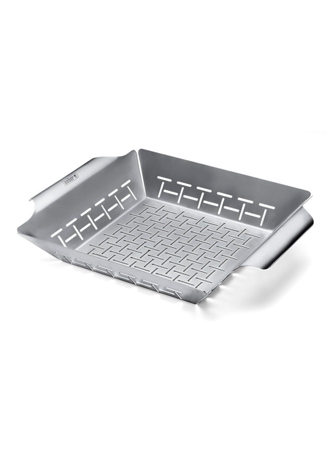 Weber - Vegetable Grill Basket Silver 13.8x2.5x11.8inch - Image 1