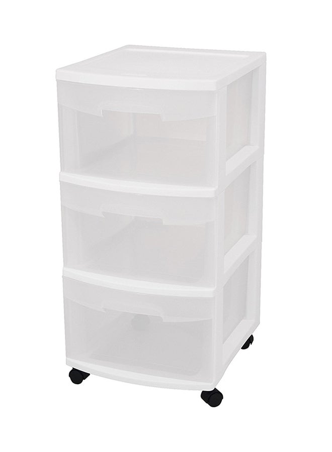 ستيريليت عربة أدراج بثلاث طبقات أبيض 14x24x12بوصة 