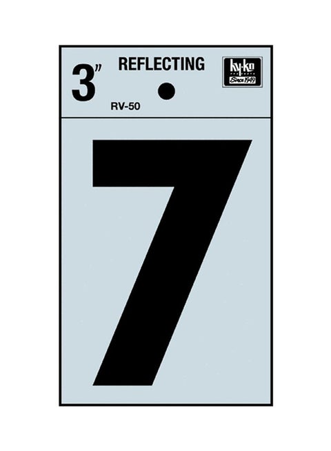 Reflective Number 7 Black 3inch