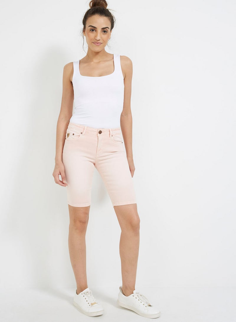 Stretchable Shorts Peach Washed - v1512279430/N12151403A_M3