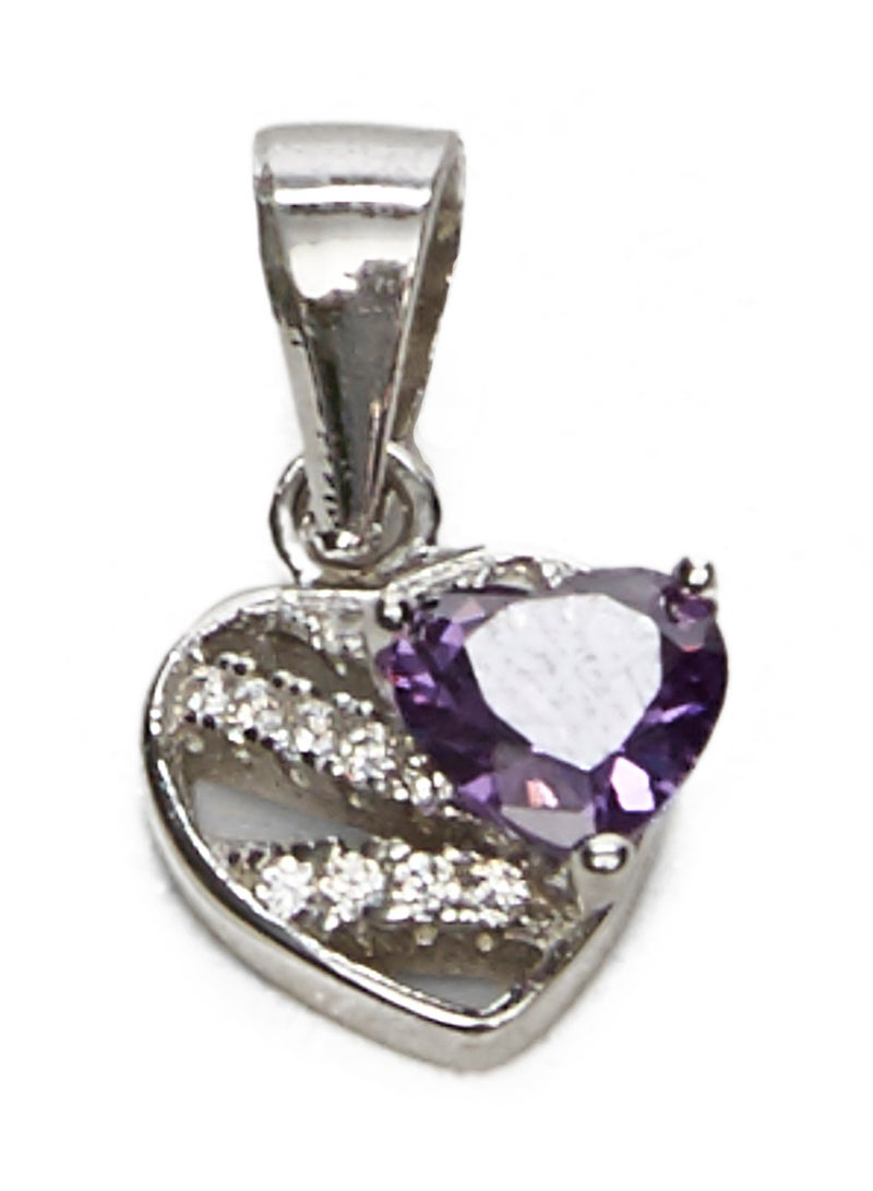 AK Jewels - 925 Sterling Silver Heart Shaped Crystal Studded Jewellery Set - Image 1