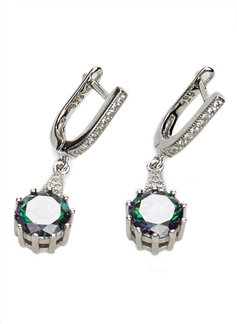 AK Jewels - 925 Sterling Silver Round Shaped Mystique Topaz Stone Studded Jewellery Set - Image 1