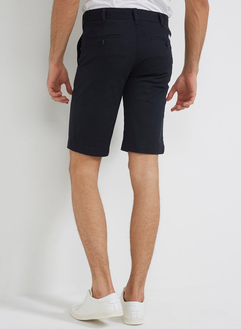 Lois - Plain Bermuda Shorts 469 Navy Blue - Image 1