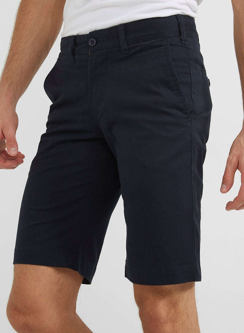 Lois - Plain Bermuda Shorts 469 Navy Blue - Image 1