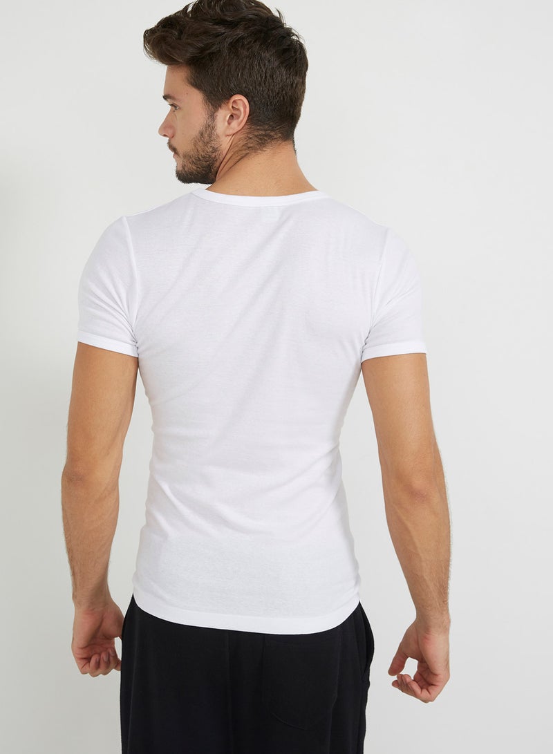 BYC - V Neck Short Sleeve Inner T-Shirt White - Image 1
