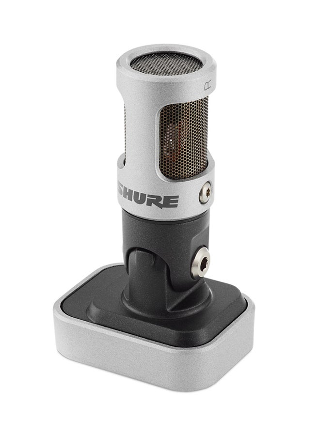 Shure - iOS Digital Stereo Condenser Microphone MOTIV MV88 Black/Silver - Image 1