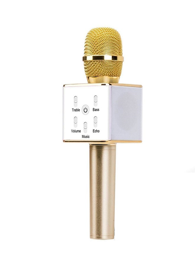Q7 Wireless Karaoke Microphone Gold/White - Image 1