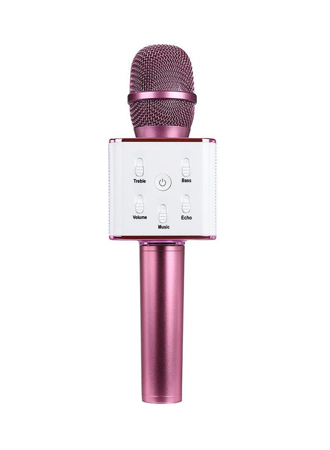 Q7 Wireless Handheld Karaoke Microphone Pink/White - Image 1