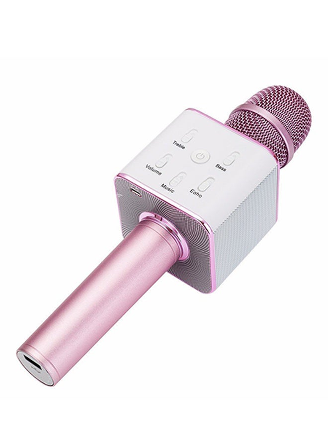 Q7 Wireless Handheld Karaoke Microphone Pink/White - Image 2