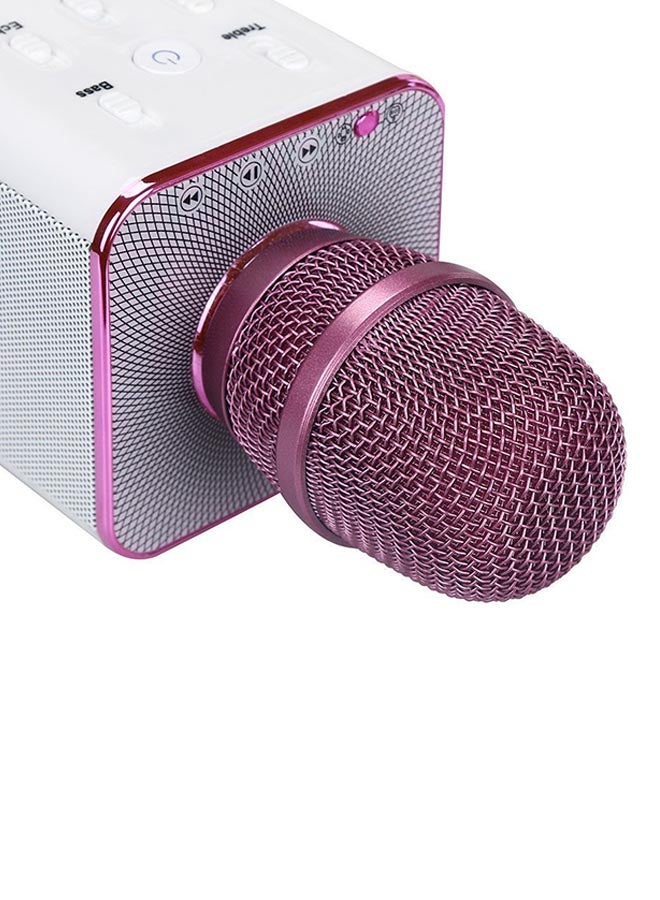 Q7 Wireless Handheld Karaoke Microphone Pink/White - Image 4