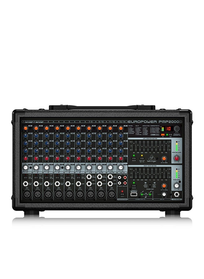 behringer - 14-Ch Powered Mixer With Multi-FX Processor PMP2000D Black - Image 1