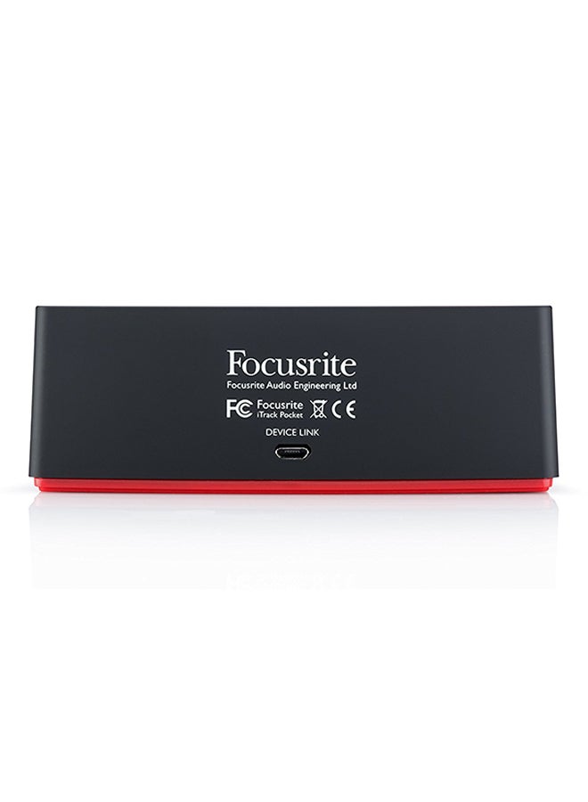 Focusrite iTrack Pocket Portable Stereo Microphone And Guitar Input Black/Red - Image 2