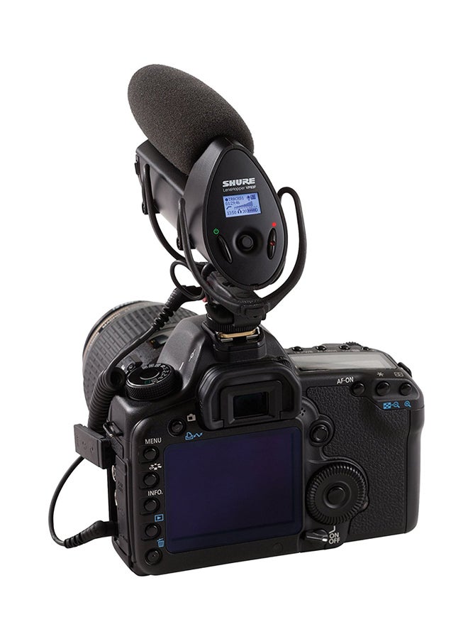 Shure - LensHopper Camera-Mount Condenser Microphone With Integrated Flash Recording VP83F Black - Image 1
