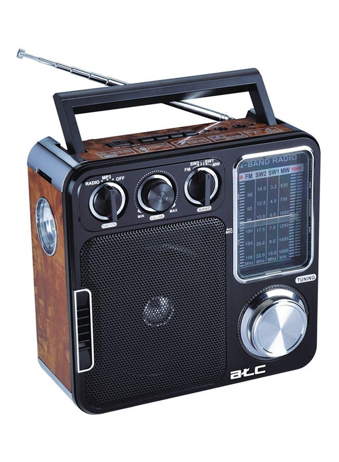 ATC - Radio MP3 Player With LED Lamp E-RA-202 Black/Red/Silver - Image 1