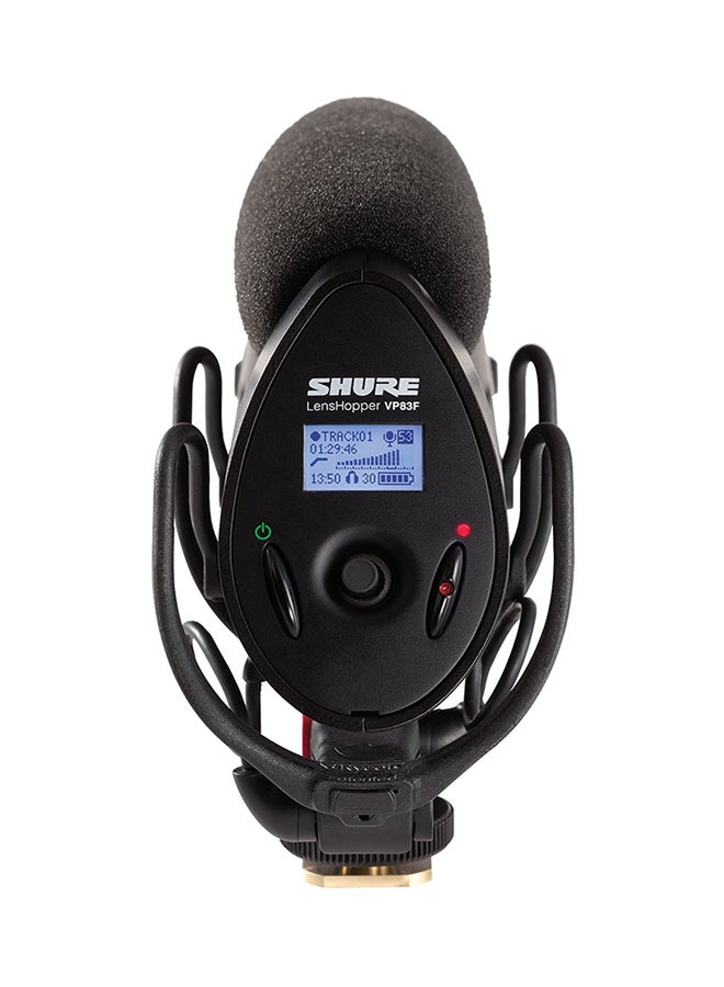 Shure - LensHopper Camera-Mount Condenser Microphone With Integrated Flash Recording VP83F Black - Image 1