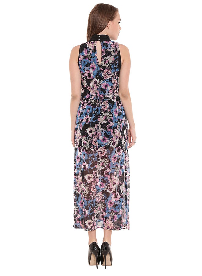 THE VANCA - Waist Gathers Maxi Dress Multicolour - Image 1
