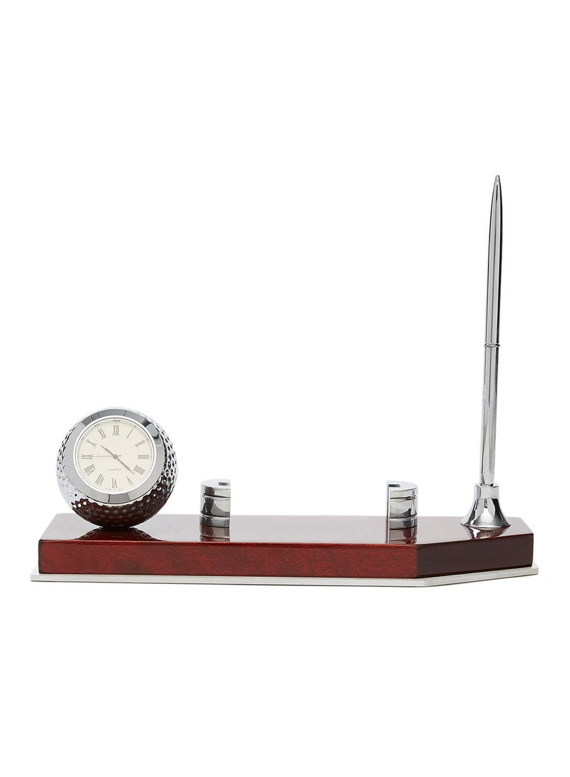 Table Clock With And Card Holder Brown  - Image 1