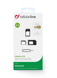 3 In 1 Nanosim-Microsim Sim Adapter Kit Black
