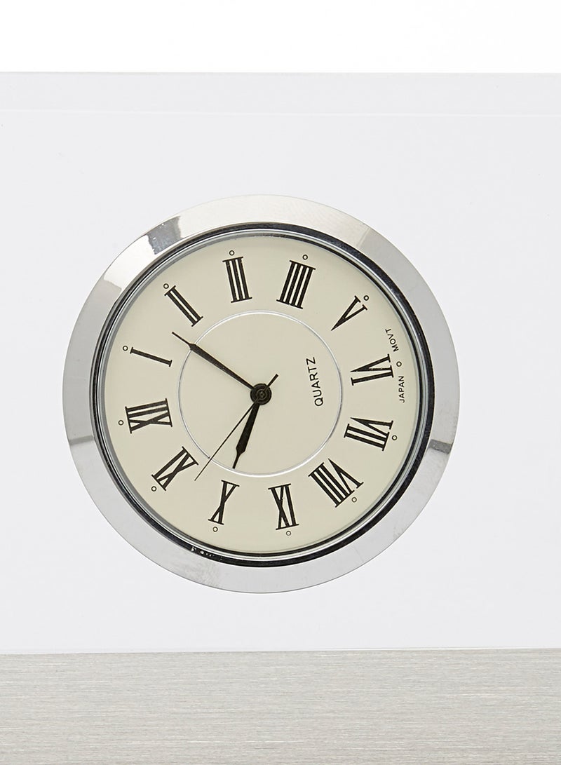 Wood And Metal Clock With Pen Brown/Beige  - Image 3