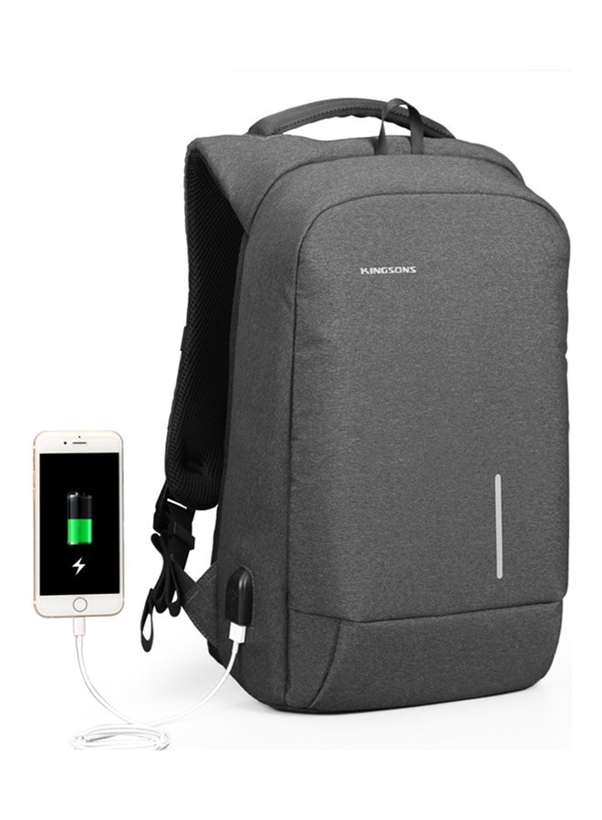 kingsons Smart Backpack With USB Port For 15.6-Inch Laptops Grey  - Image 5