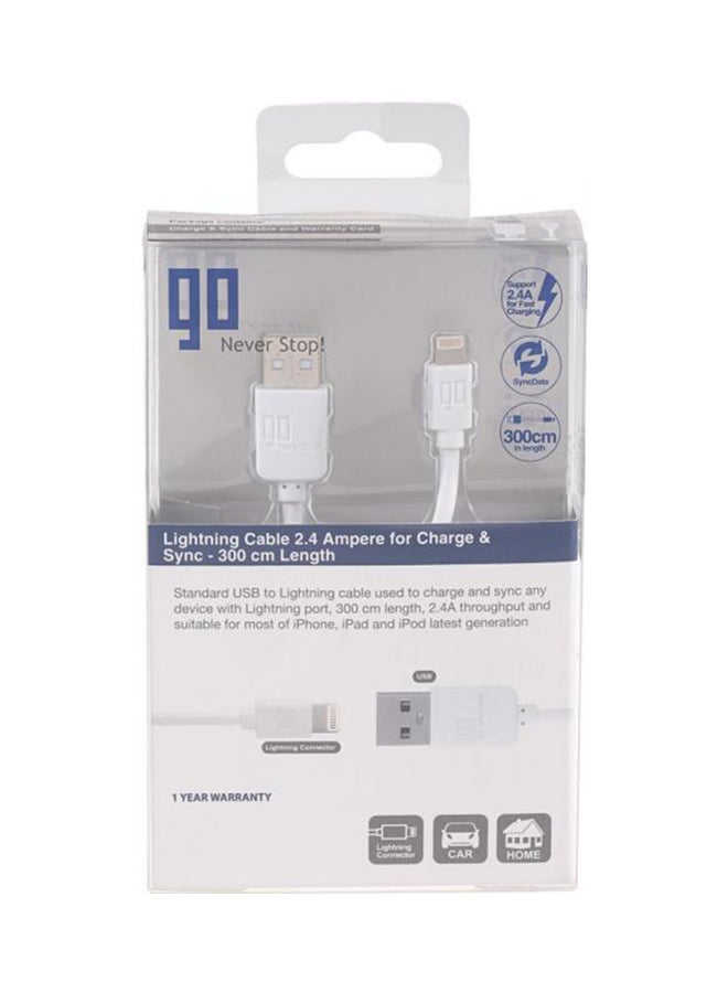 GO Lightning Cable For Charge And Sync White  - Image 2