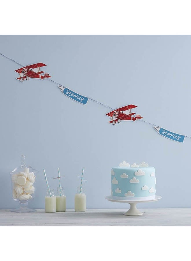 Ginger Ray Vintage Paper Plane Bunting Hanging Decoration - Image 2