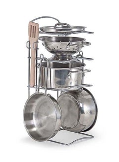 Melissa & Doug 8-Piece Let's Play House Pot And Pan Playset  - Image 1
