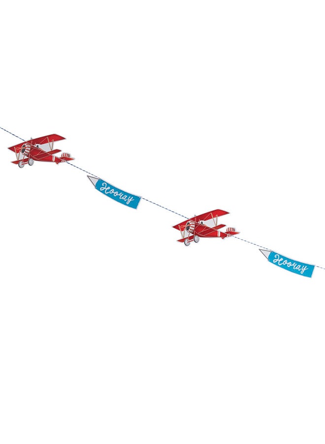 Ginger Ray Vintage Paper Plane Bunting Hanging Decoration - Image 1