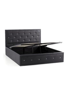 R2R FURNITURE Crystal Bed With Mattress Black 180x122x200centimeter  - Image 3